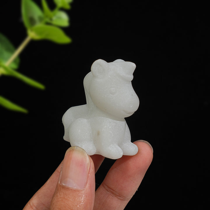 Natural Crystal Lovely Unicorn Carving
