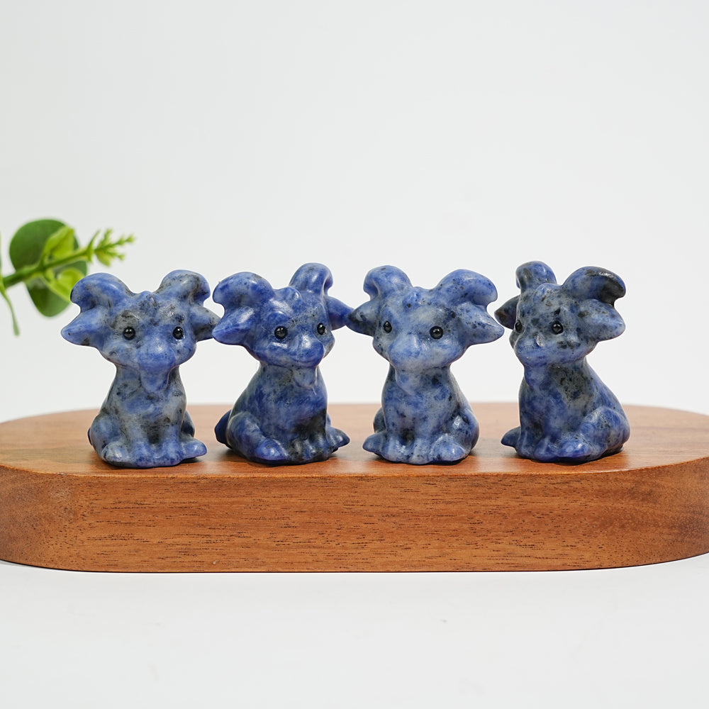 Natural Crystal Sitting Goat Carving