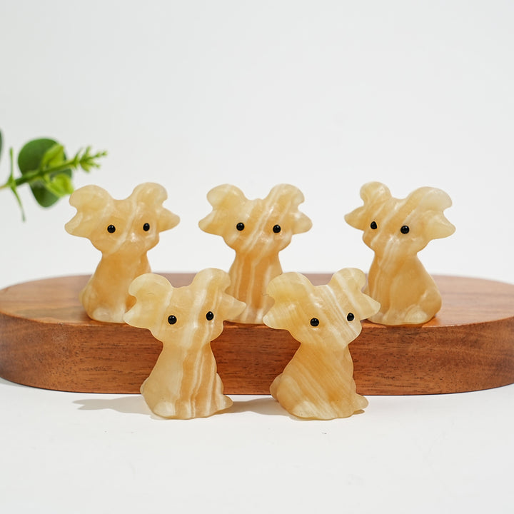 Natural Crystal Sitting Goat Carving