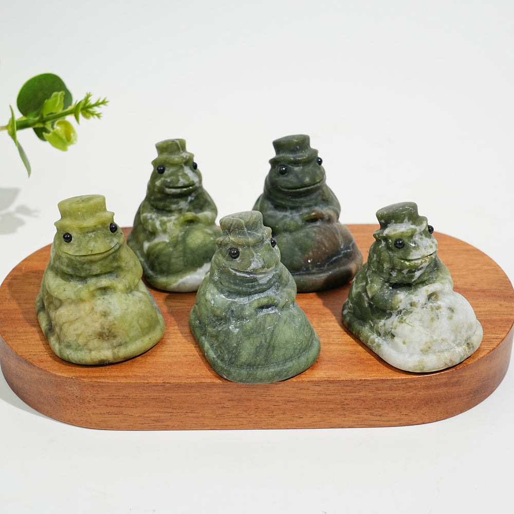 Natural Bumper Car Frog Crystal Carving