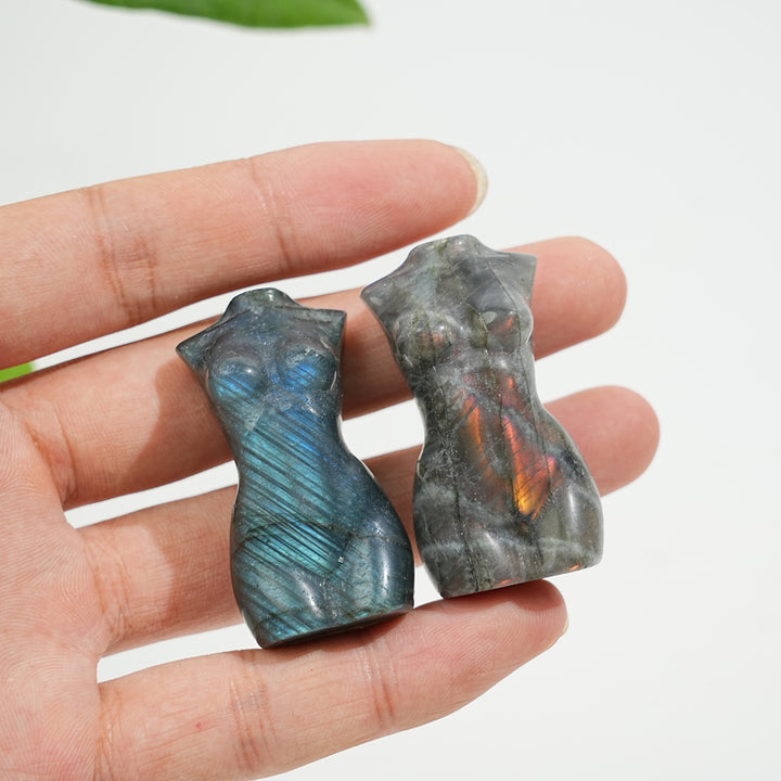 Natural Crystal Mini Delicate Labradorite Female Model Carving