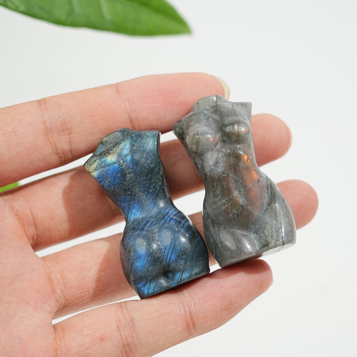 Natural Crystal Mini Delicate Labradorite Female Model Carving