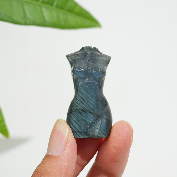 Natural Crystal Mini Delicate Labradorite Female Model Carving