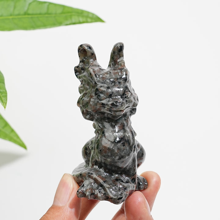 Natural Crystal Horned Dragon Carving
