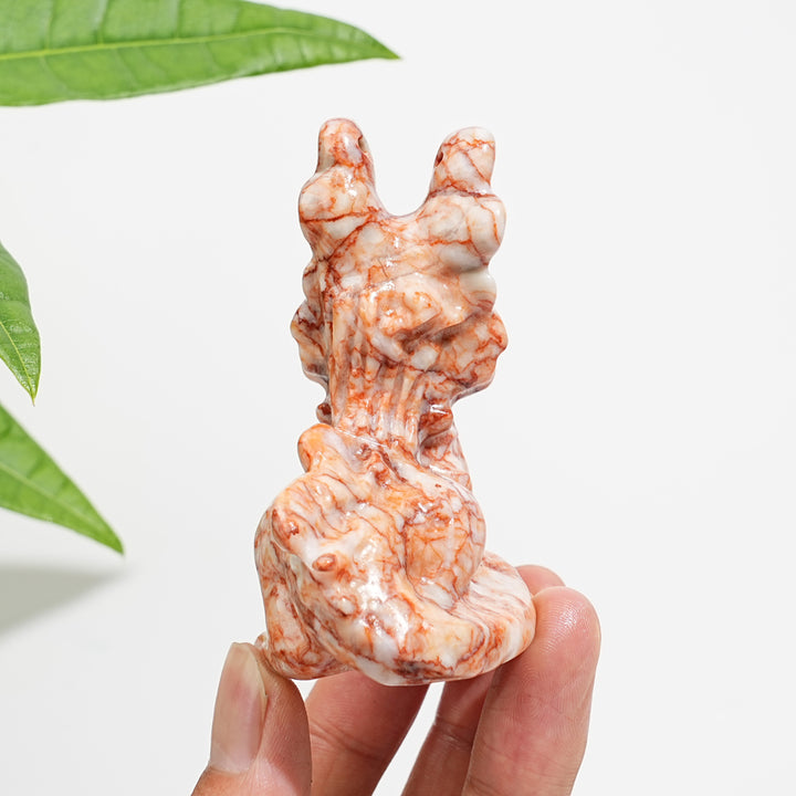 Natural Crystal Horned Dragon Carving