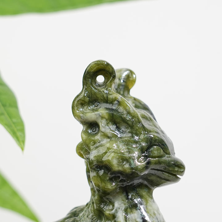 Natural Crystal Horned Dragon Carving