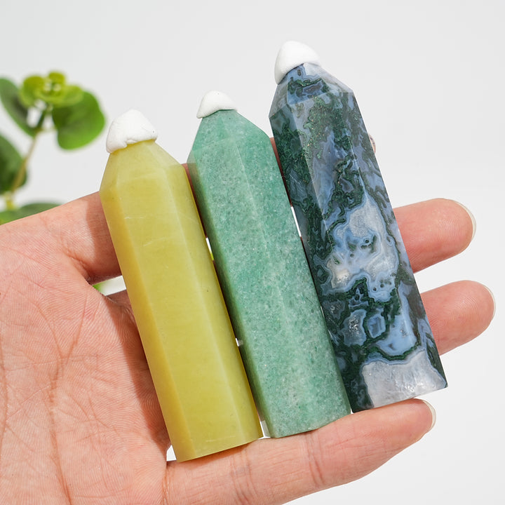 5Pcs Mixed Natural Crystal Tower Point Set