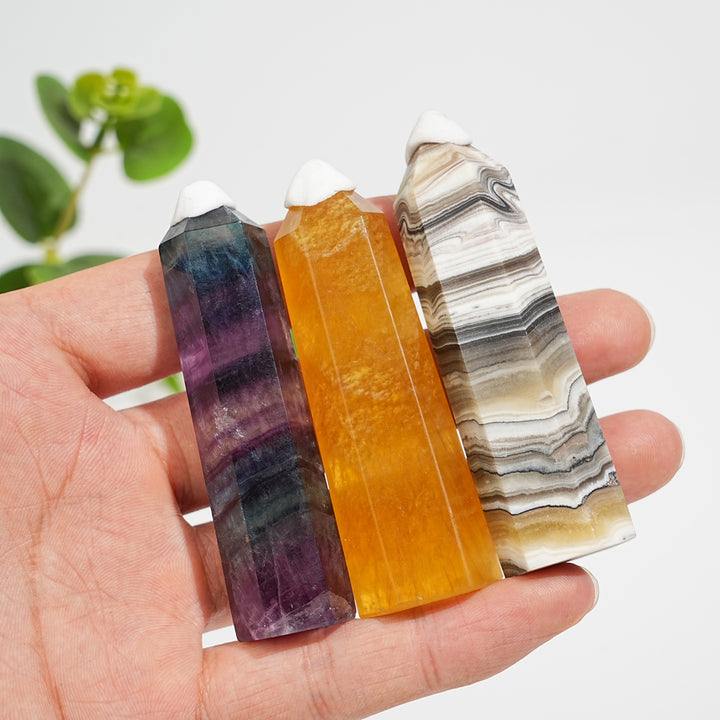 5Pcs Mixed Natural Crystal Tower Point Set