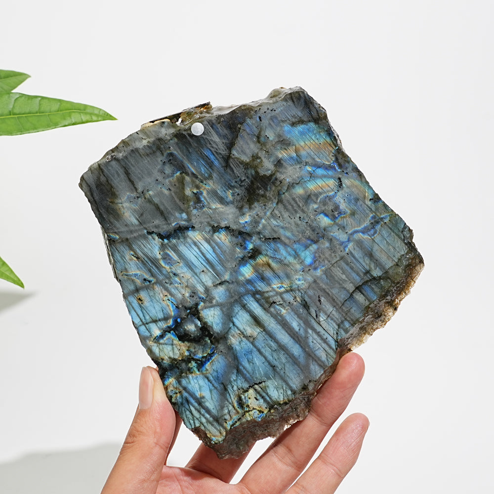 Unique,A Slightly Imperfect Natural Labradorite Crystal Slice