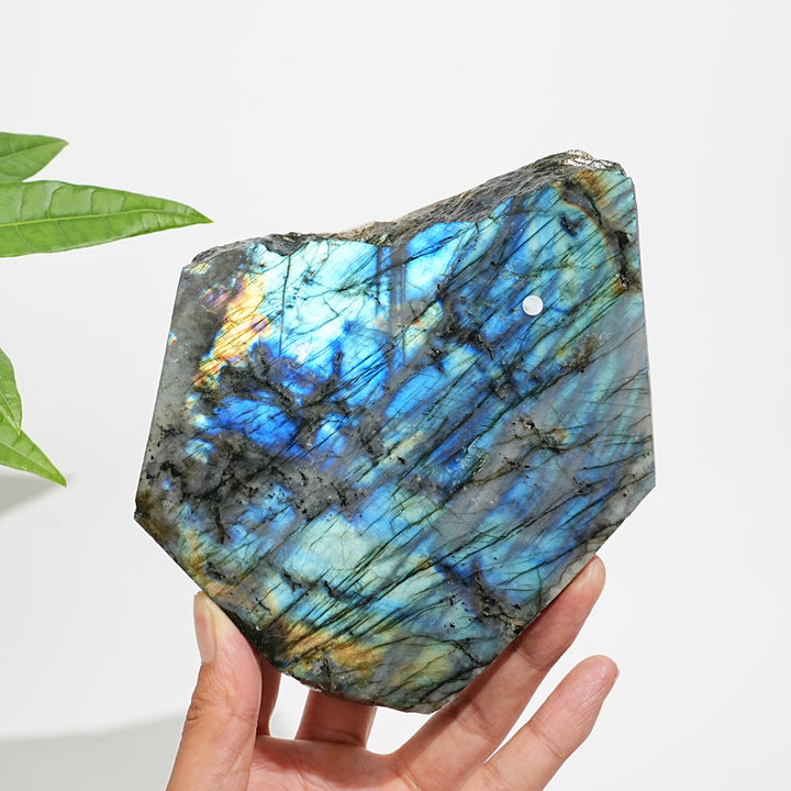 Unique,A Slightly Imperfect Natural Labradorite Crystal Slice