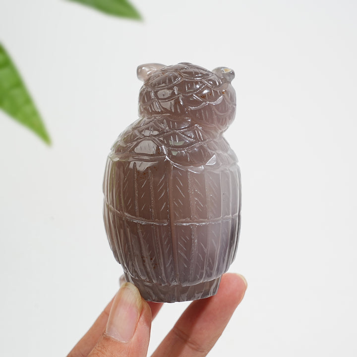Unique,Natural Crystal Carving Exquisite Agate Geode Owl