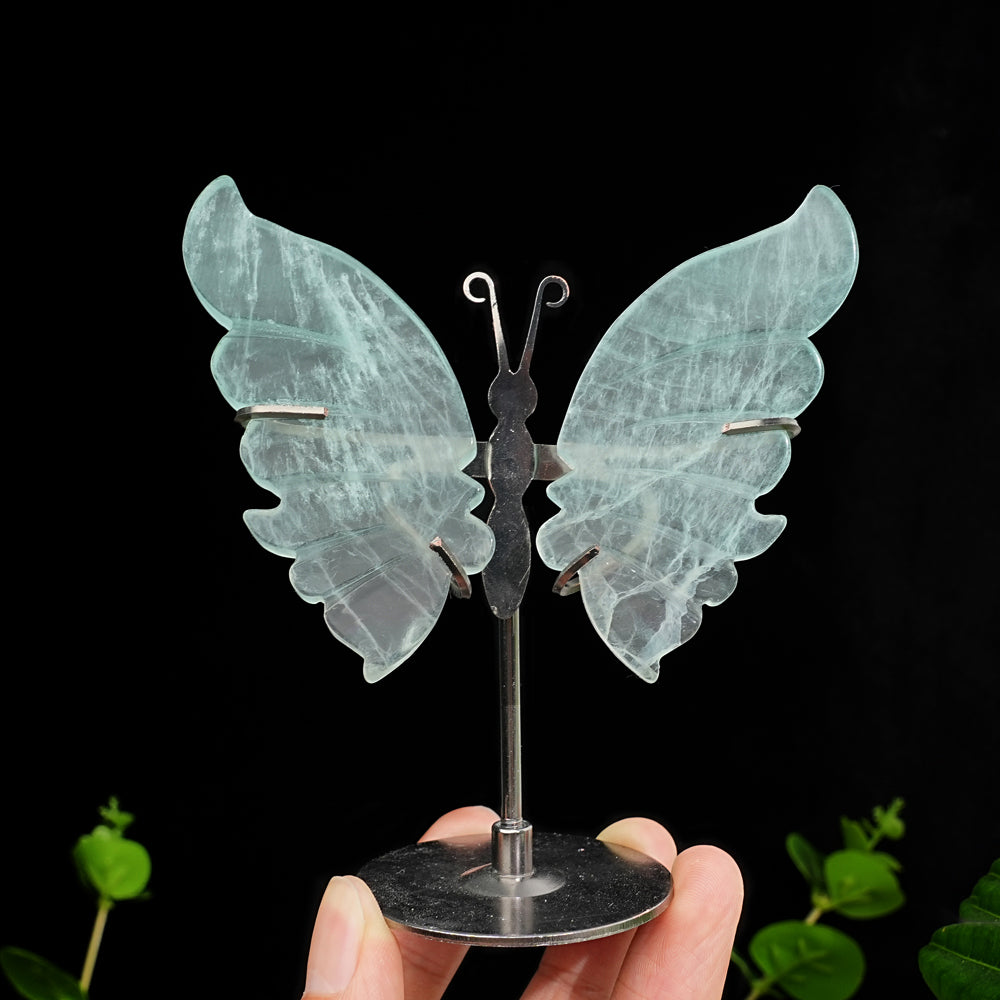 Unique,Natural Crystal Fluorite Butterfly Display