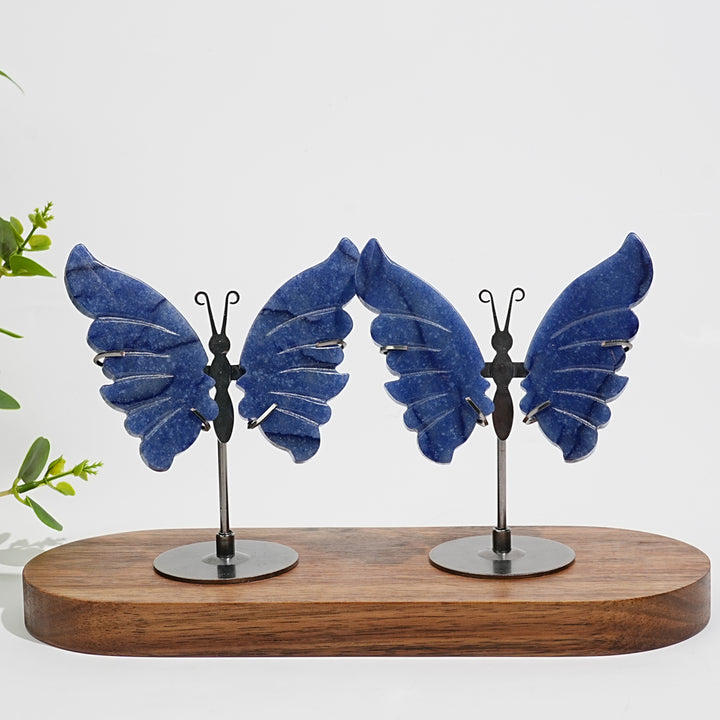 Natural Crystal Blue Aventurine Butterfly Display