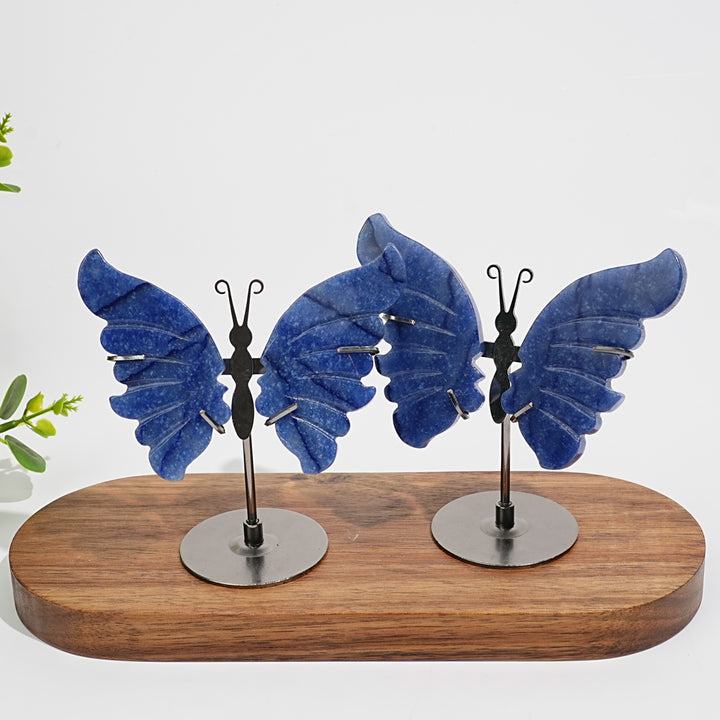 Natural Crystal Blue Aventurine Butterfly Display