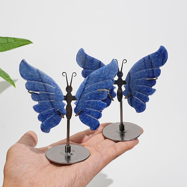 Natural Crystal Blue Aventurine Butterfly Display