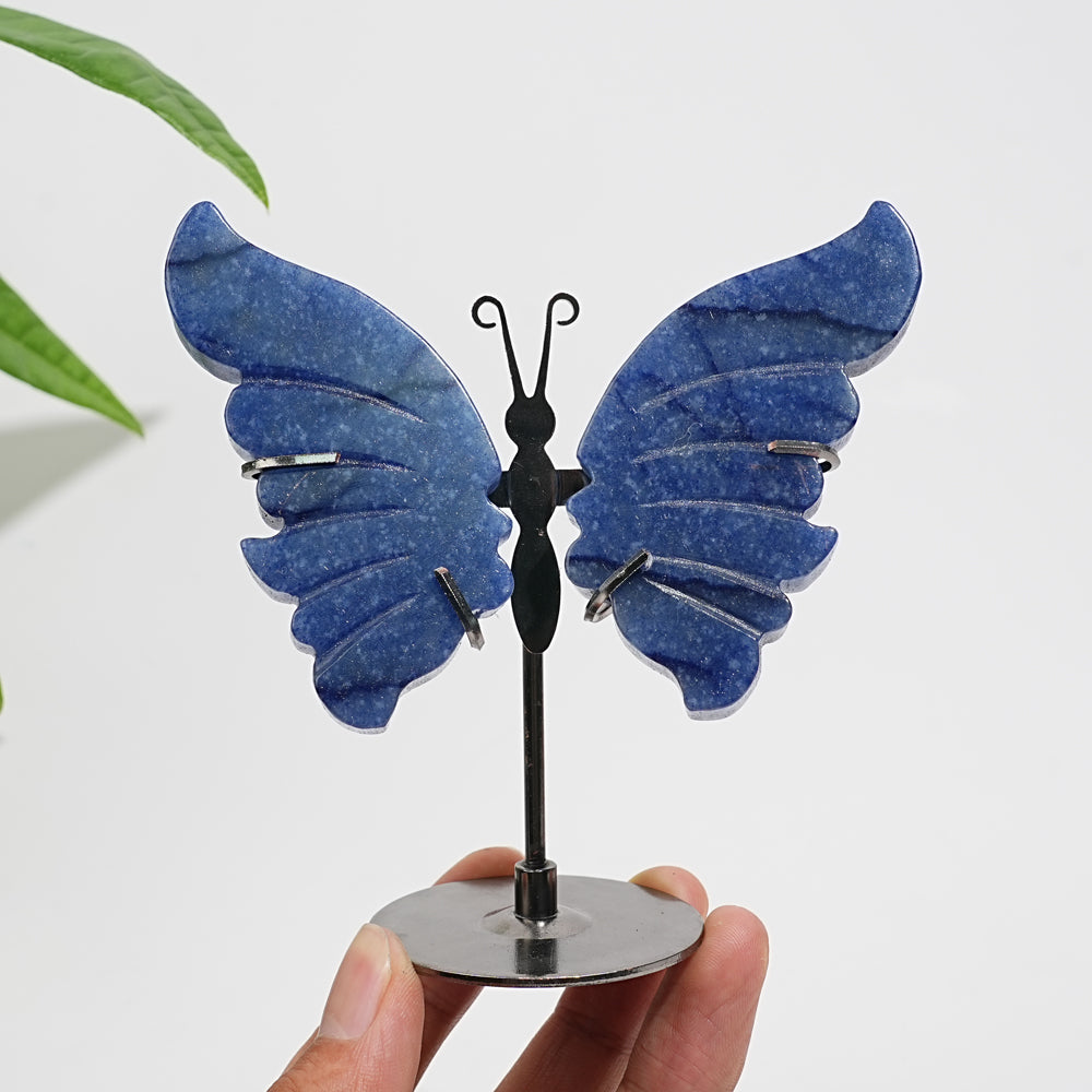 Natural Crystal Blue Aventurine Butterfly Display
