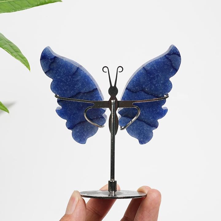 Natural Crystal Blue Aventurine Butterfly Display