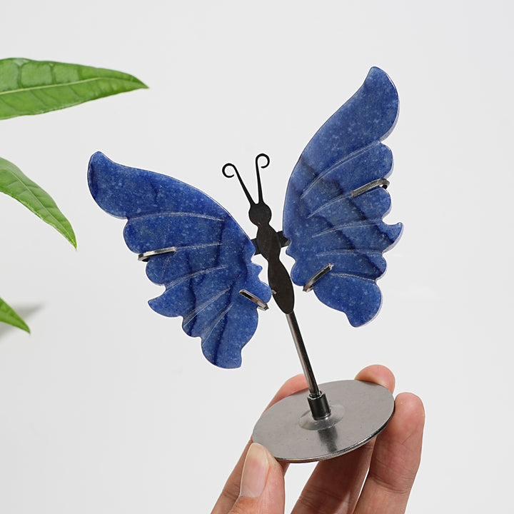 Natural Crystal Blue Aventurine Butterfly Display