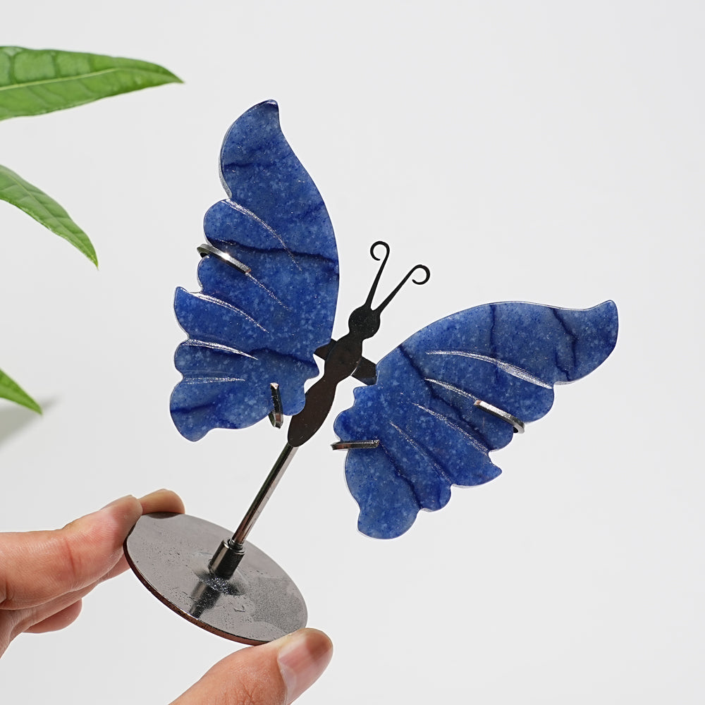 Natural Crystal Blue Aventurine Butterfly Display