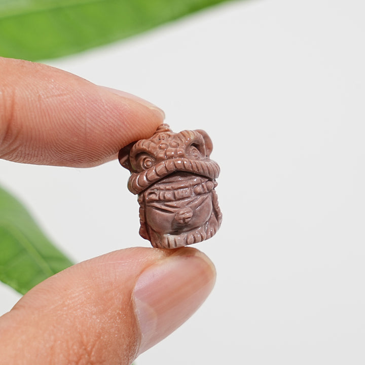Natural Crystal Alashan Agate Lion Dance Mini Carving