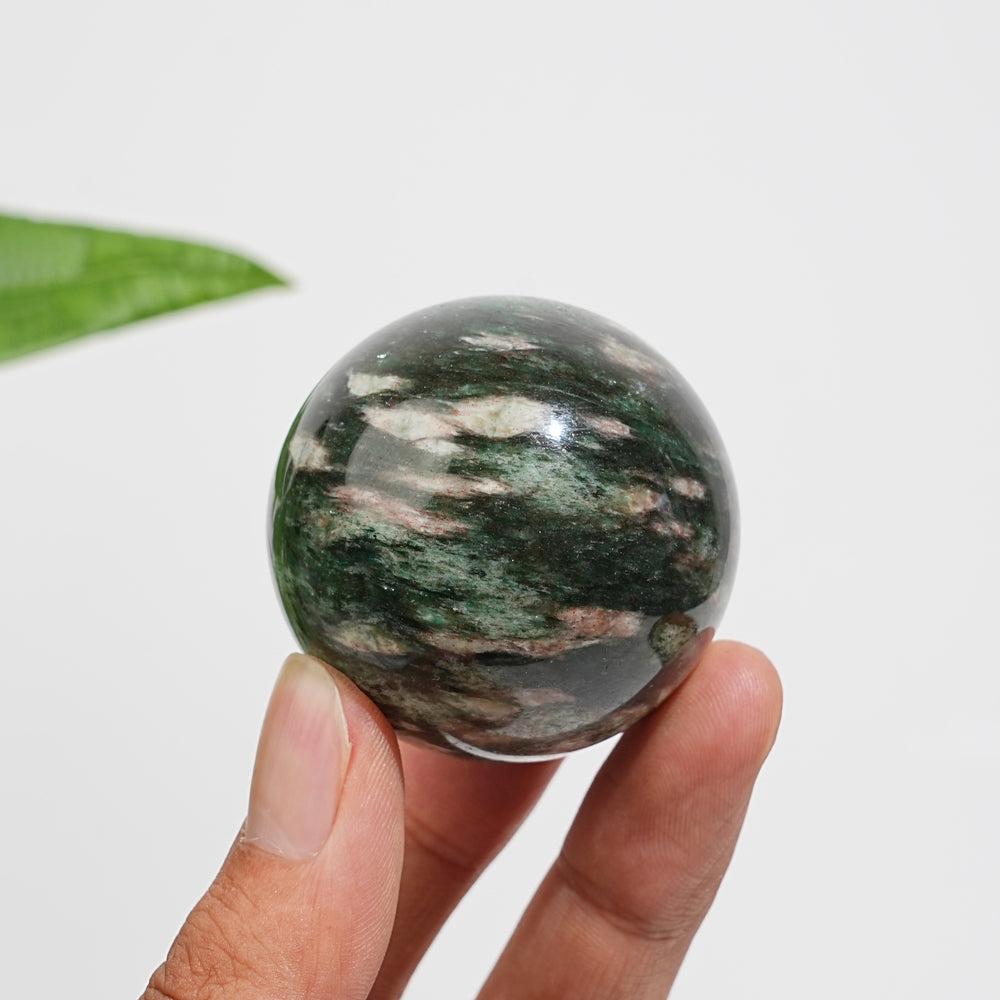 Natural Crystal Beautiful Fuchsite In Quartz Sphere