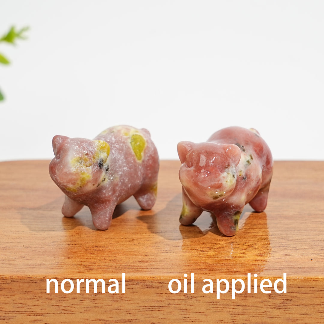 Natural Crystal Cute Pig Carving