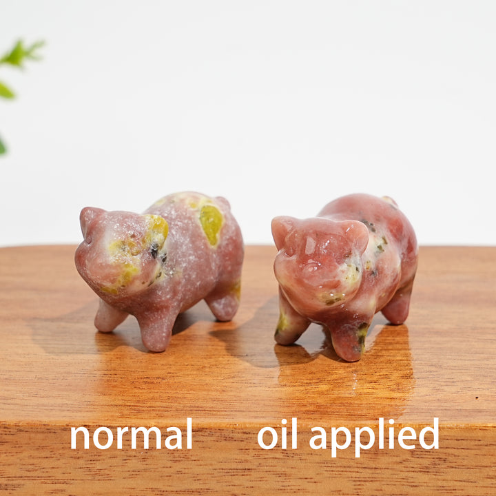Natural Crystal Cute Pig Carving