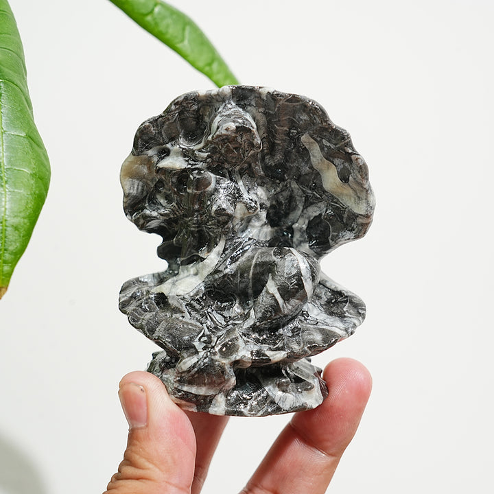 A Slightly Imperfect Natural Crystal Carving Mermaid In Shell