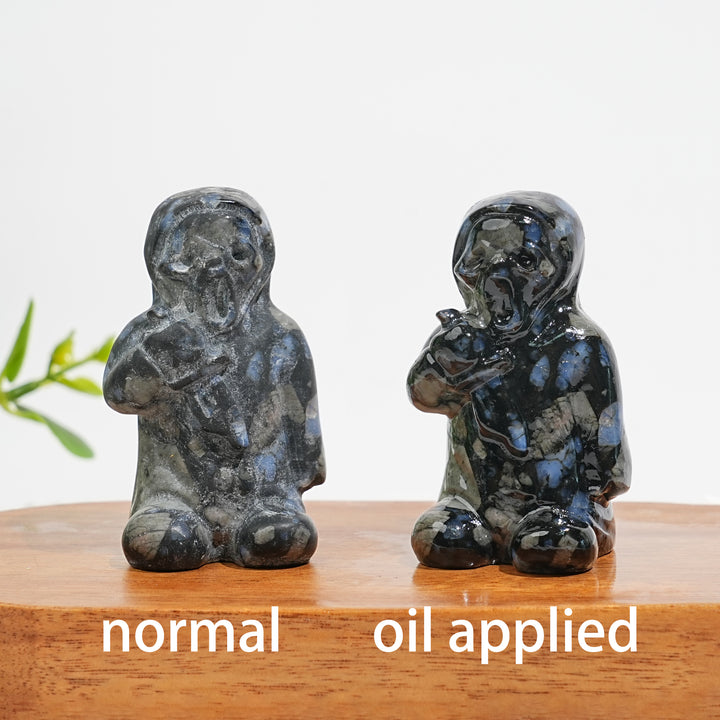 Natural Crystal Grim Reaper Carving With Dagger