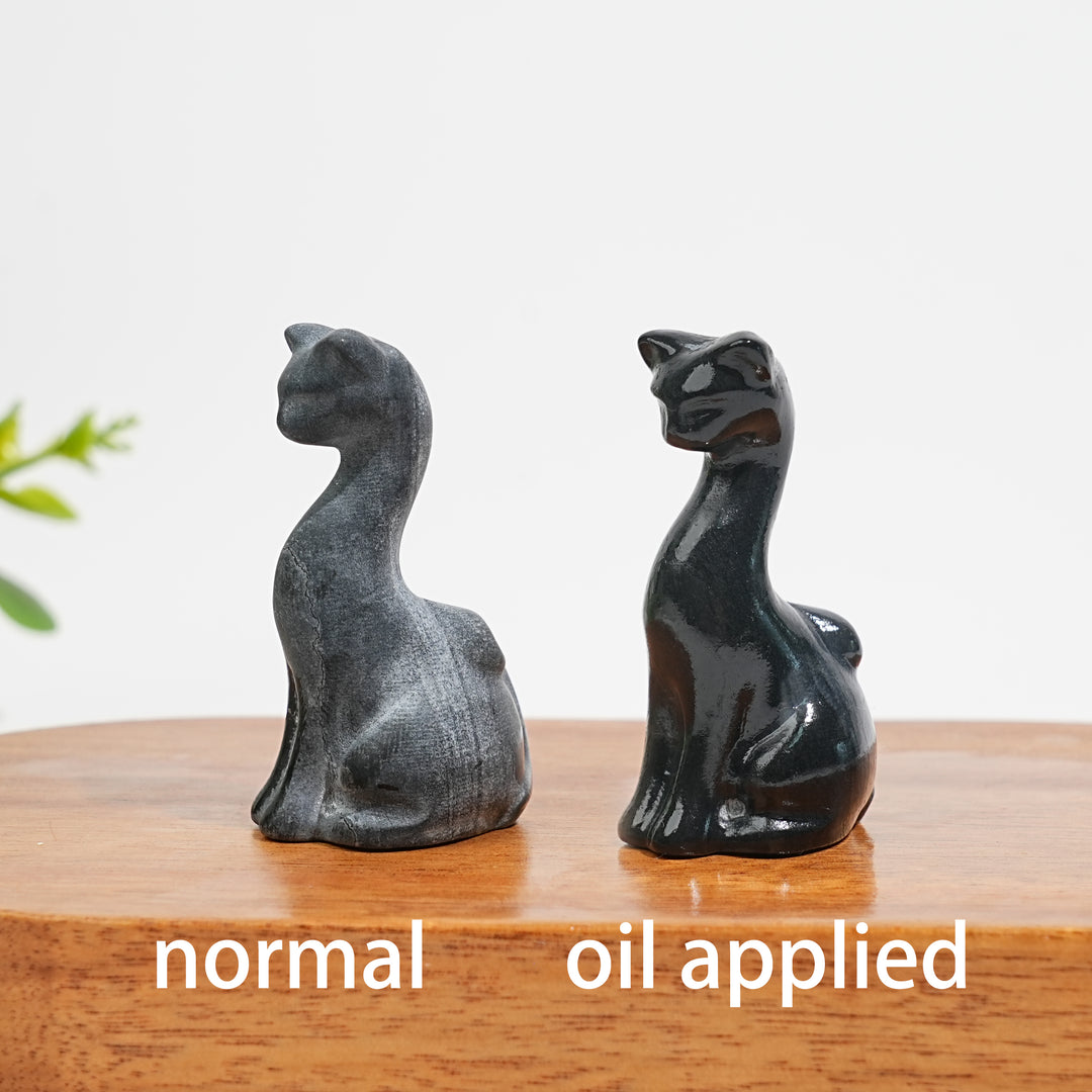 Natural Crystal Carving Slender Cat