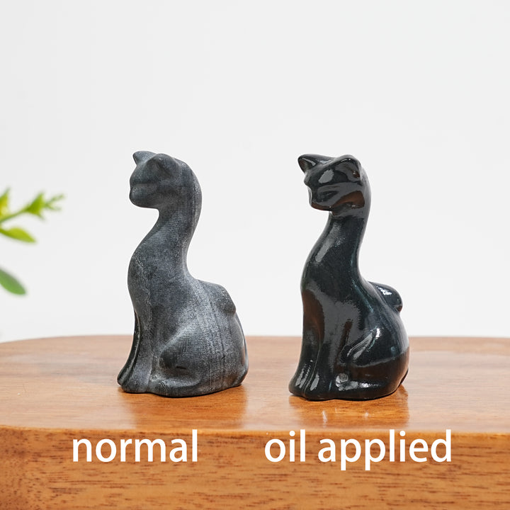 Natural Crystal Carving Slender Cat