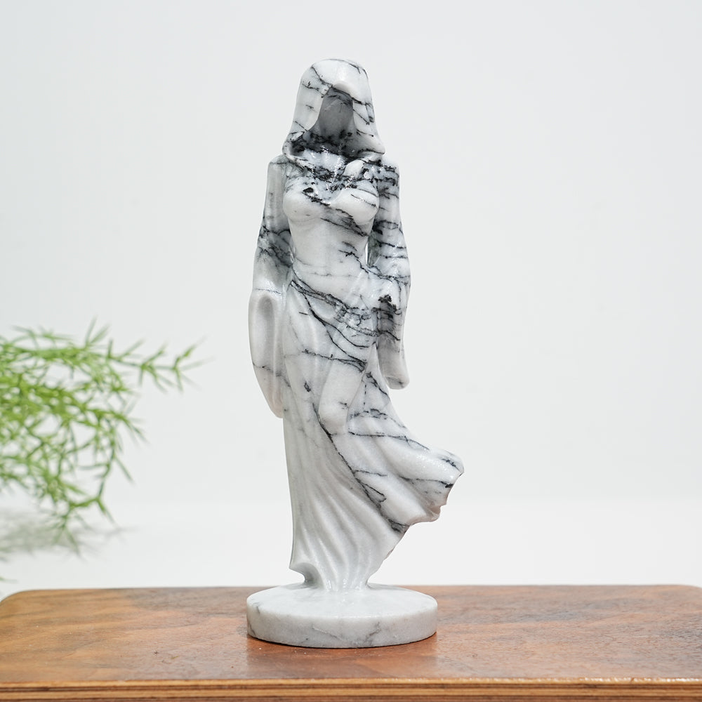 Natural Crystal Ghost Lady Carving