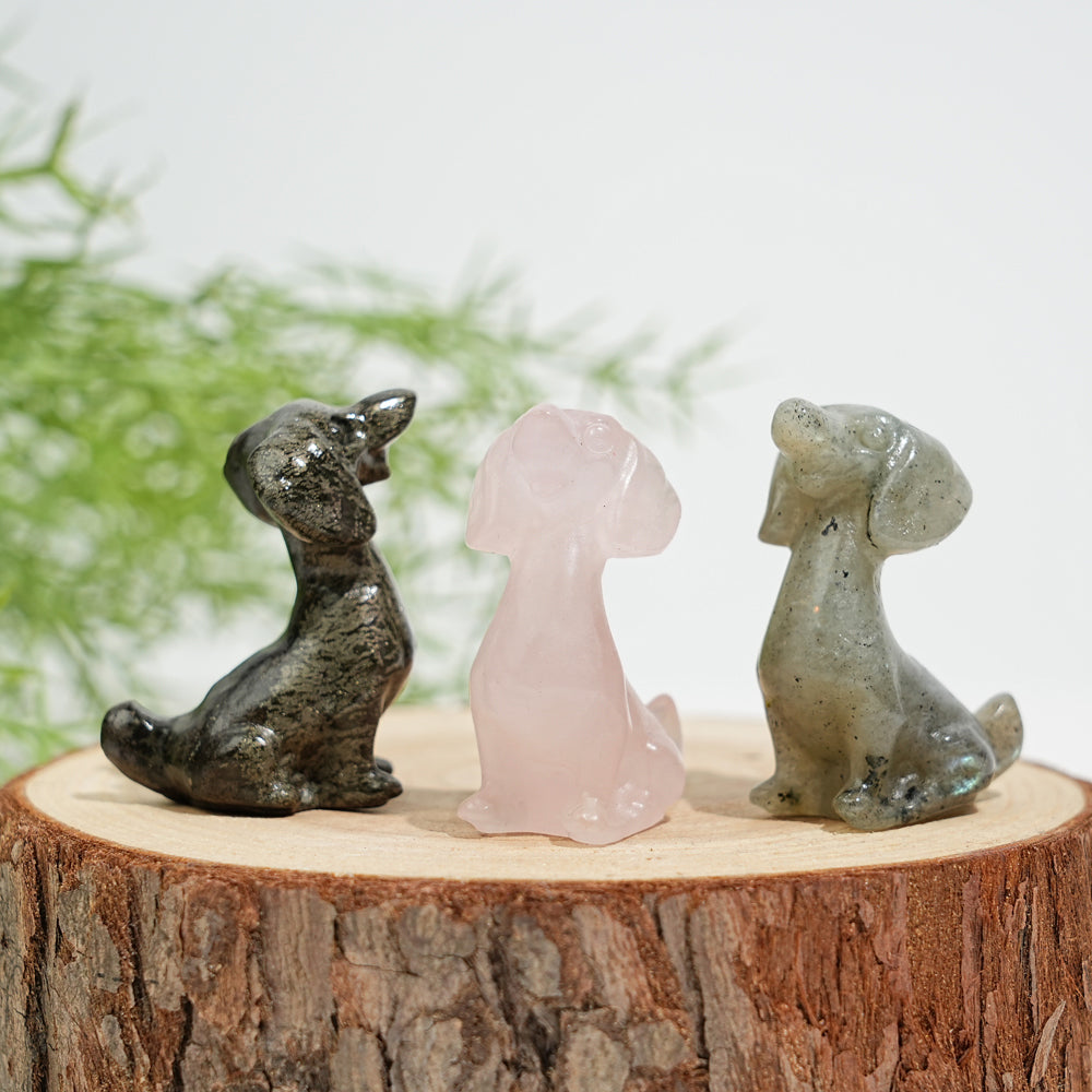Natural Dachshund Crystal Carving