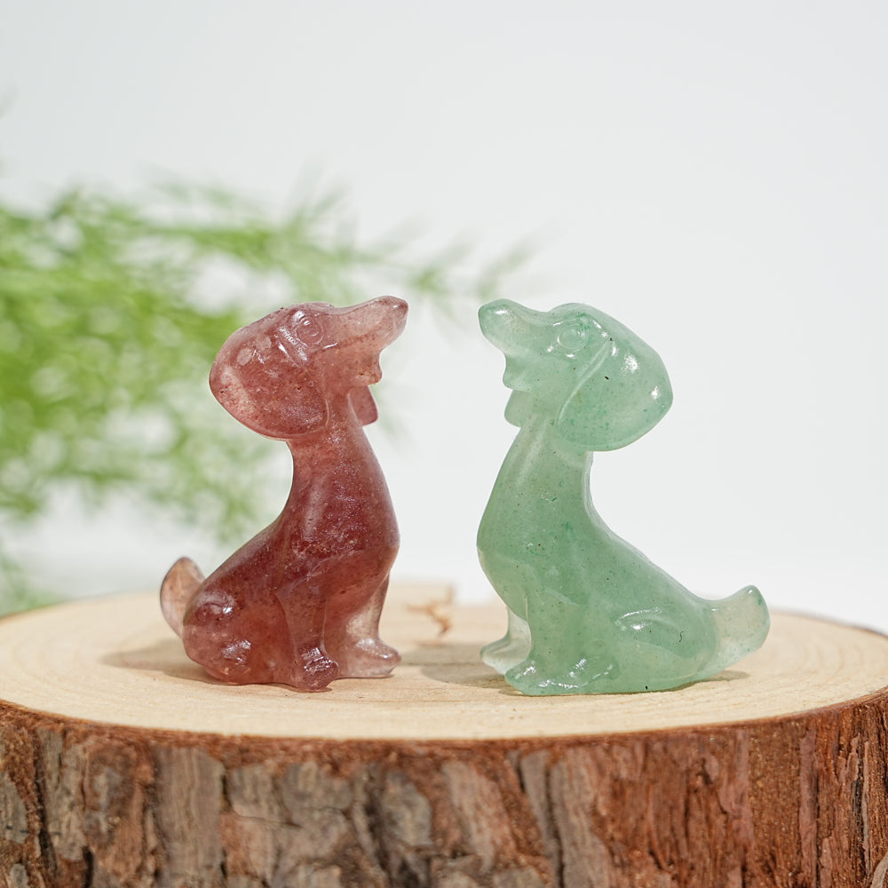 Natural Dachshund Crystal Carving