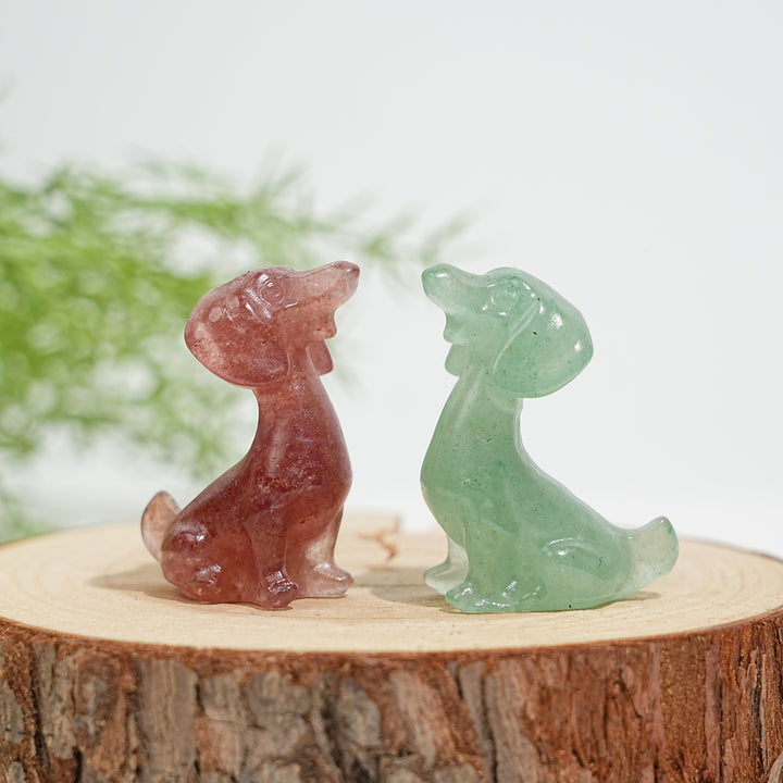 Natural Dachshund Crystal Carving