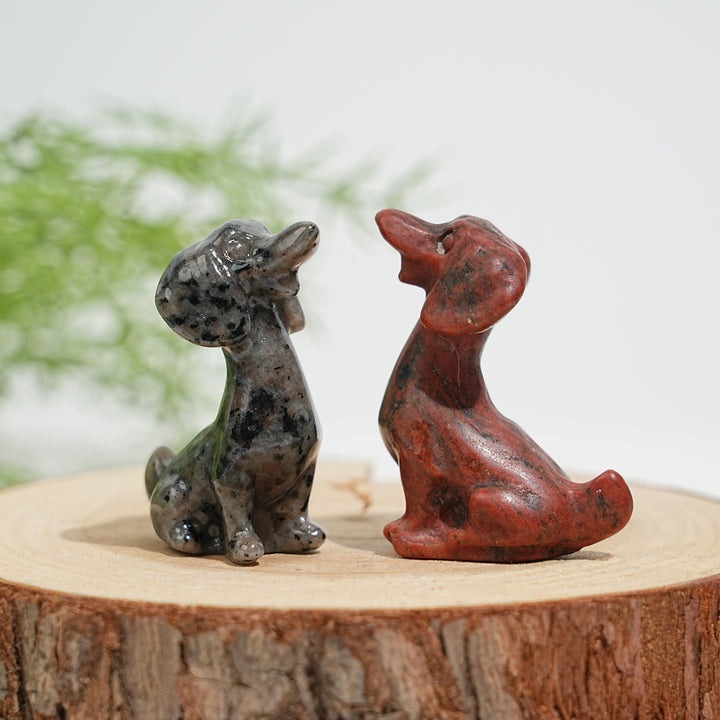 Natural Dachshund Crystal Carving