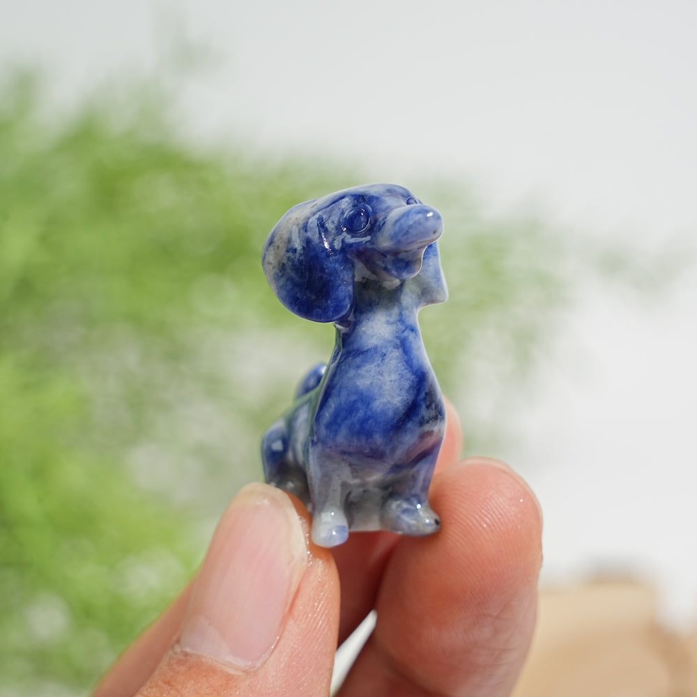 Natural Dachshund Crystal Carving