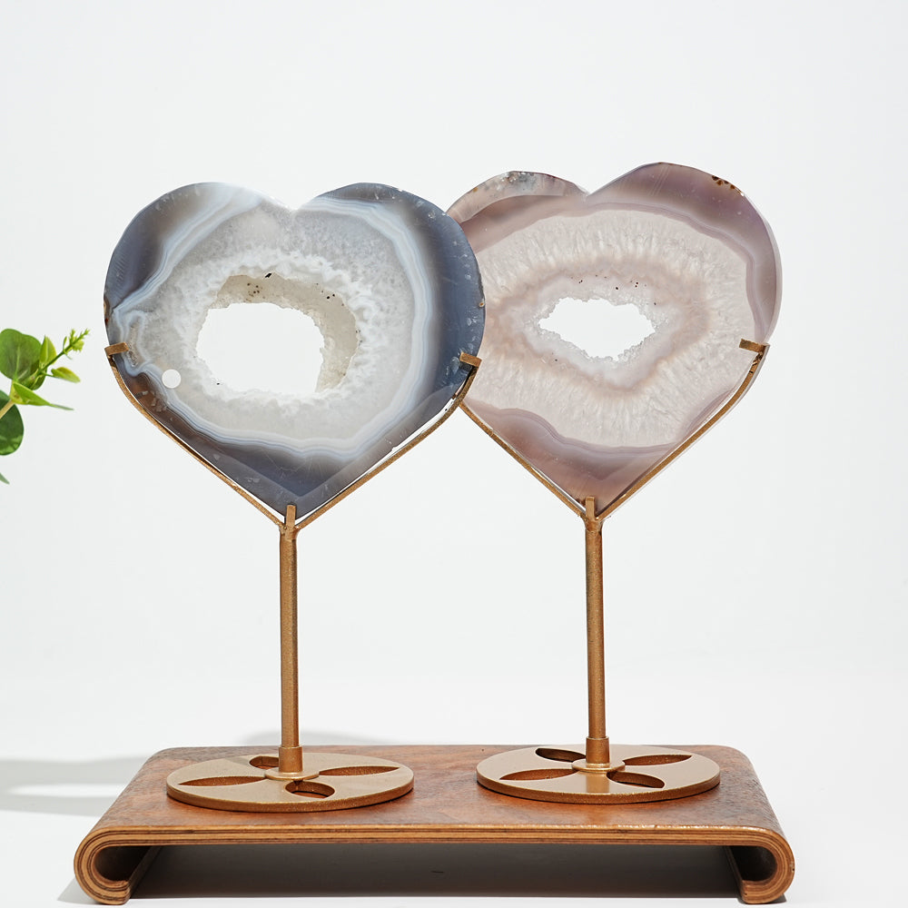 Unique,A Slightly Imperfect Natural Agate Geode Heart