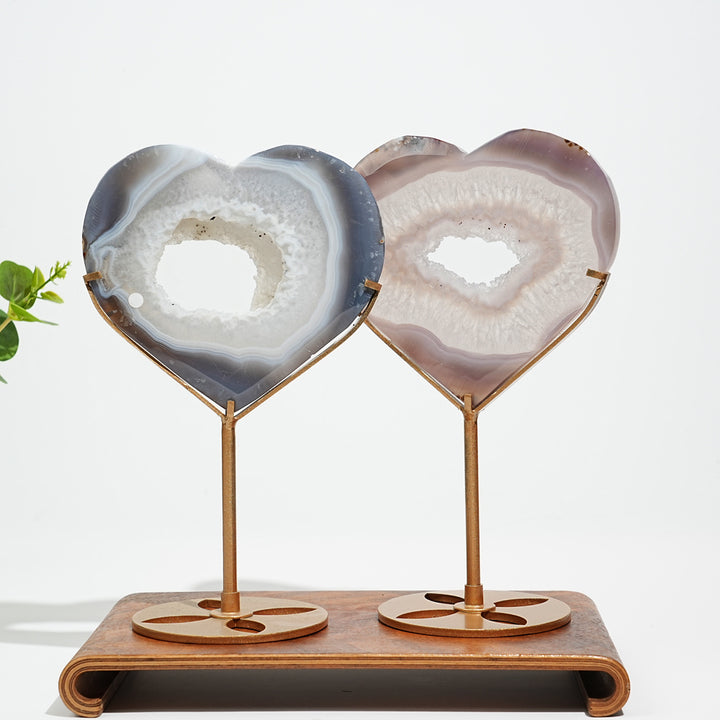 Unique,A Slightly Imperfect Natural Agate Geode Heart