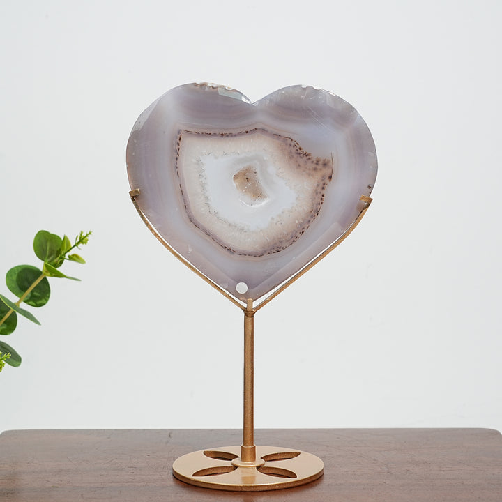 Unique,A Slightly Imperfect Natural Agate Geode Heart