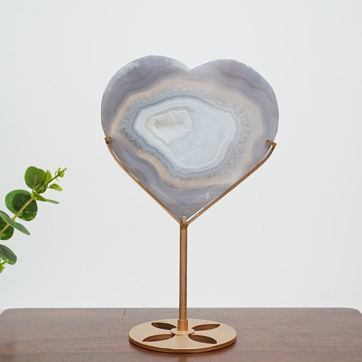 Unique,A Slightly Imperfect Natural Agate Geode Heart