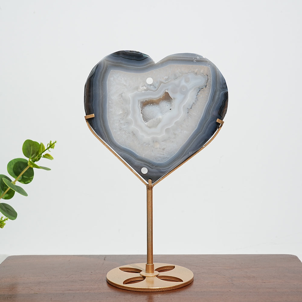 Unique,A Slightly Imperfect Natural Agate Geode Heart