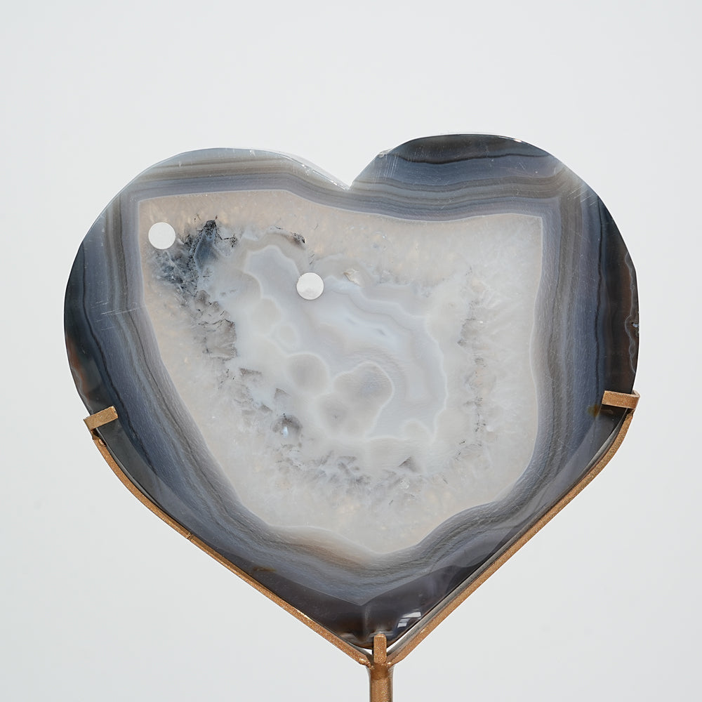 Unique,A Slightly Imperfect Natural Agate Geode Heart