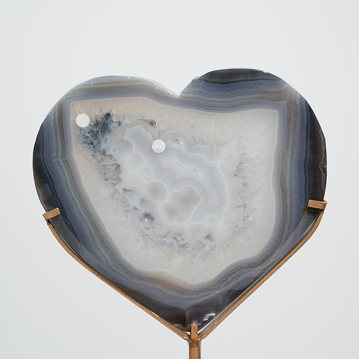 Unique,A Slightly Imperfect Natural Agate Geode Heart