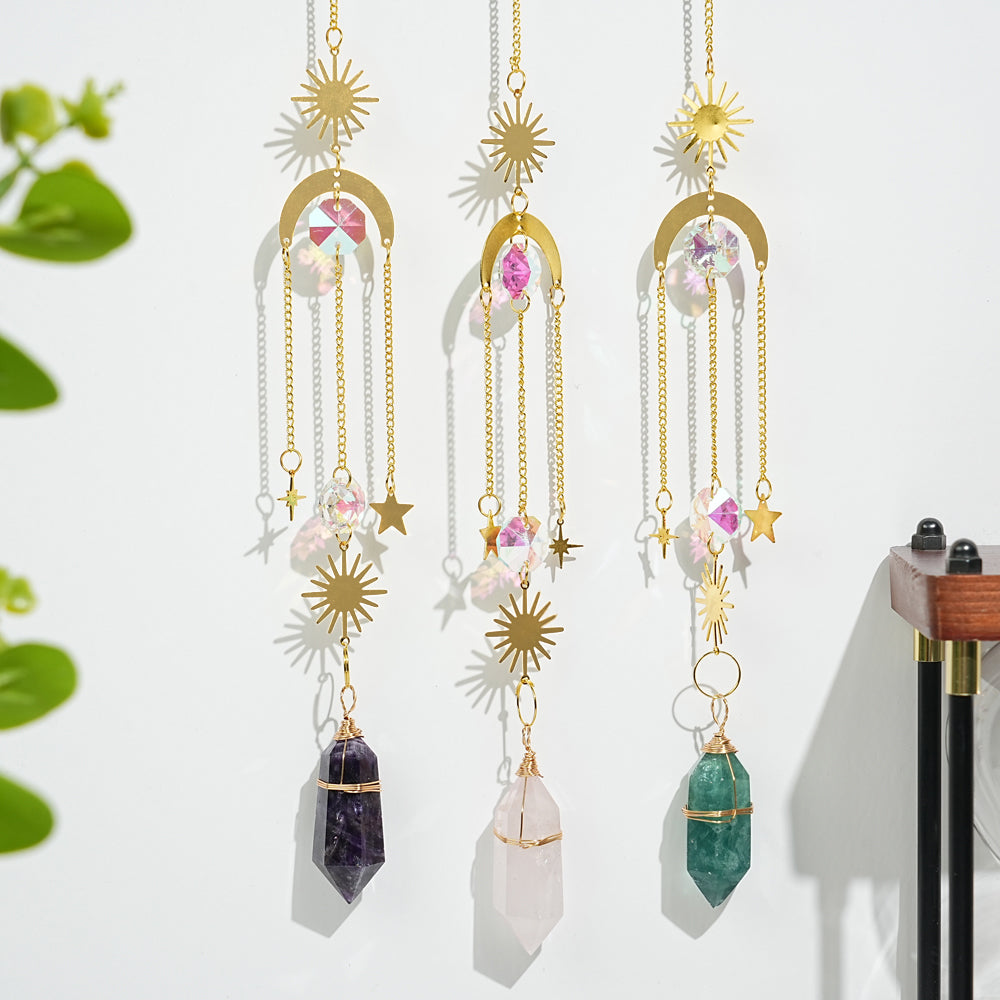 Natural Crystal Double-Point Suncatcher