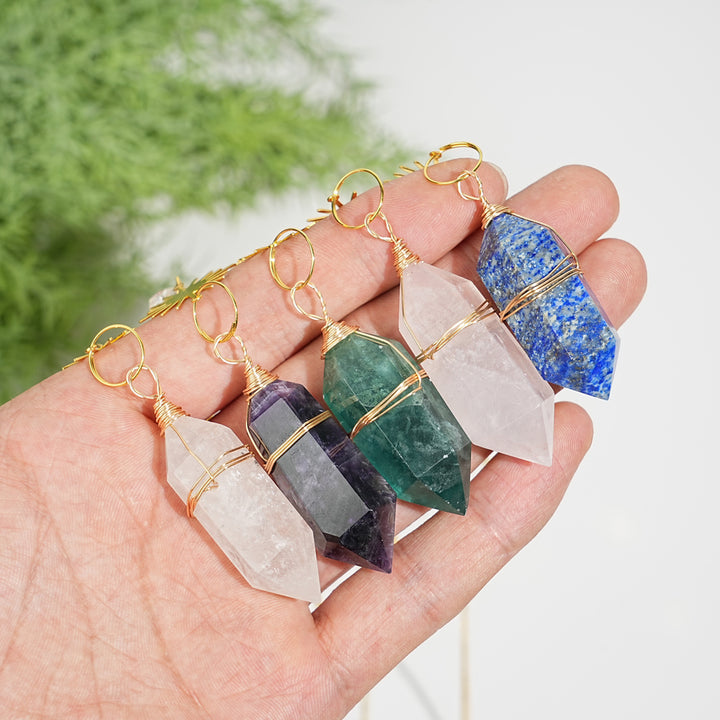 Natural Crystal Double-Point Suncatcher