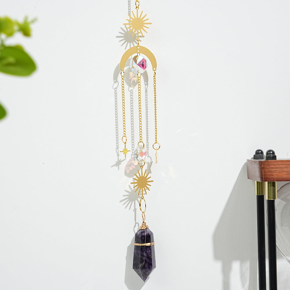 Natural Crystal Double-Point Suncatcher