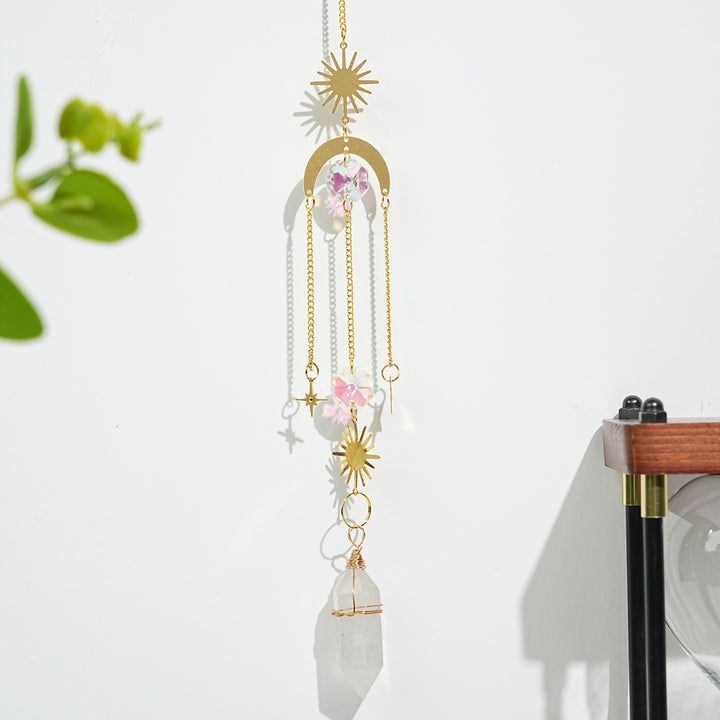 Natural Crystal Double-Point Suncatcher