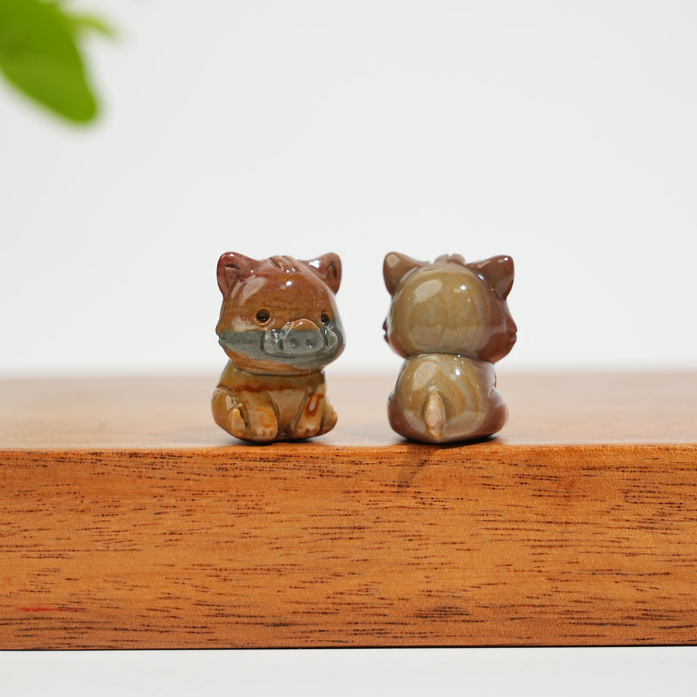 Natural Crystal Alashan Agate Porcupine Carving