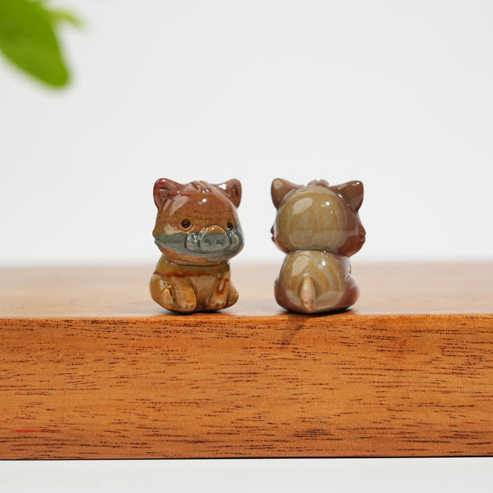 Natural Crystal Alashan Agate Porcupine Carving